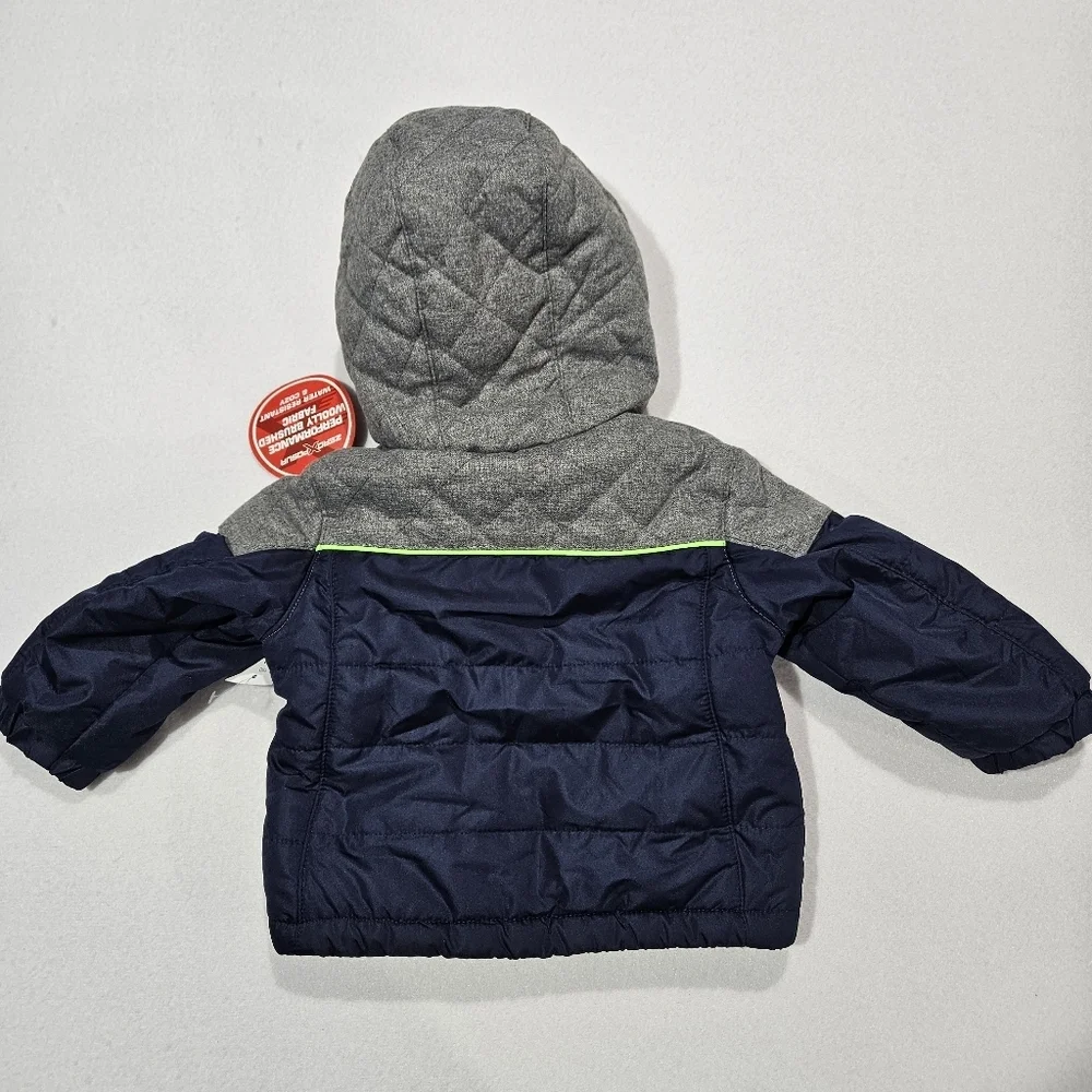 ZeroXposur Toddler Baby Boy Navy Blue 12M‎ Hooded Sherpa Lined Midweight Jacket